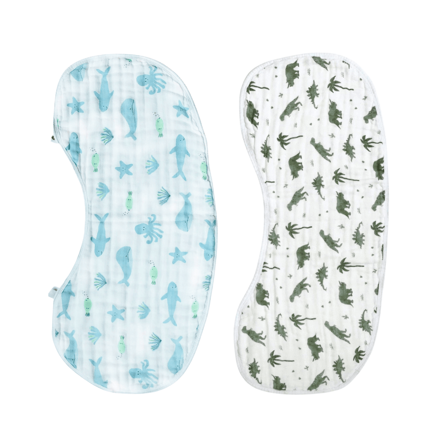 2 - in - 1 Burp Cloth Bibs - 2 Pack - Dear Perli