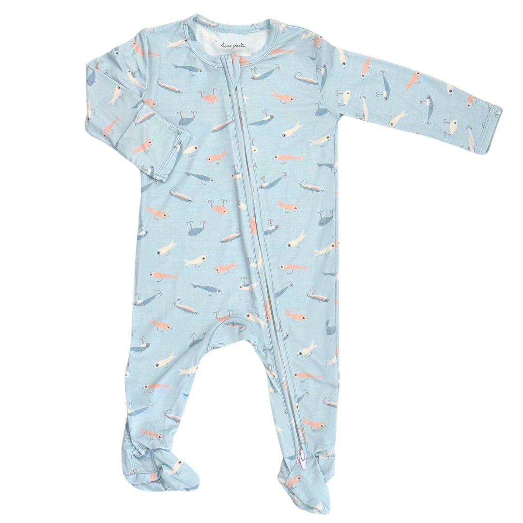 Footie Zippered One Piece in Gone Fishin' - Dear Perli