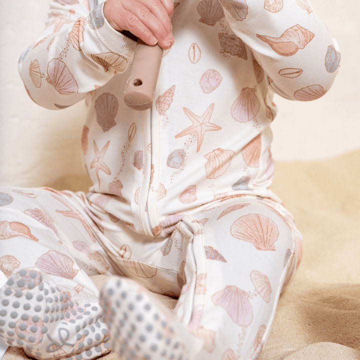 Footie Zippered One Piece in Shellabrations - Dear Perli