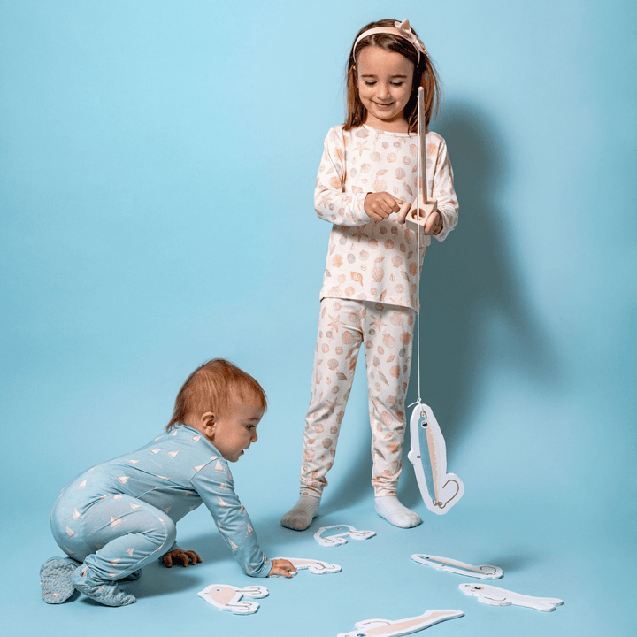Footie Zippered One Piece in Smooth Sailing - Dear Perli