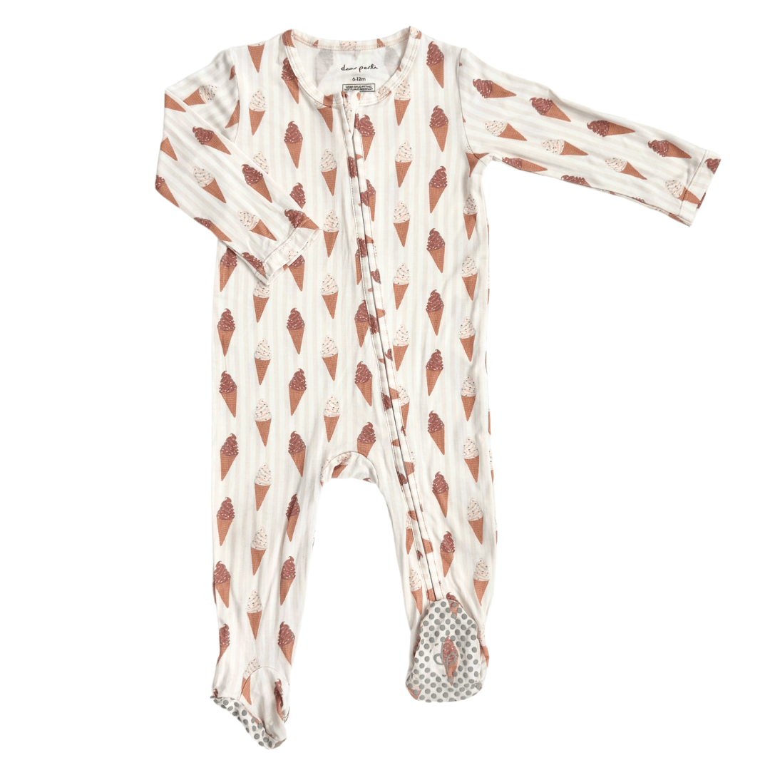 Footie Zippered One Piece in Sundae Fun Day - Dear Perli