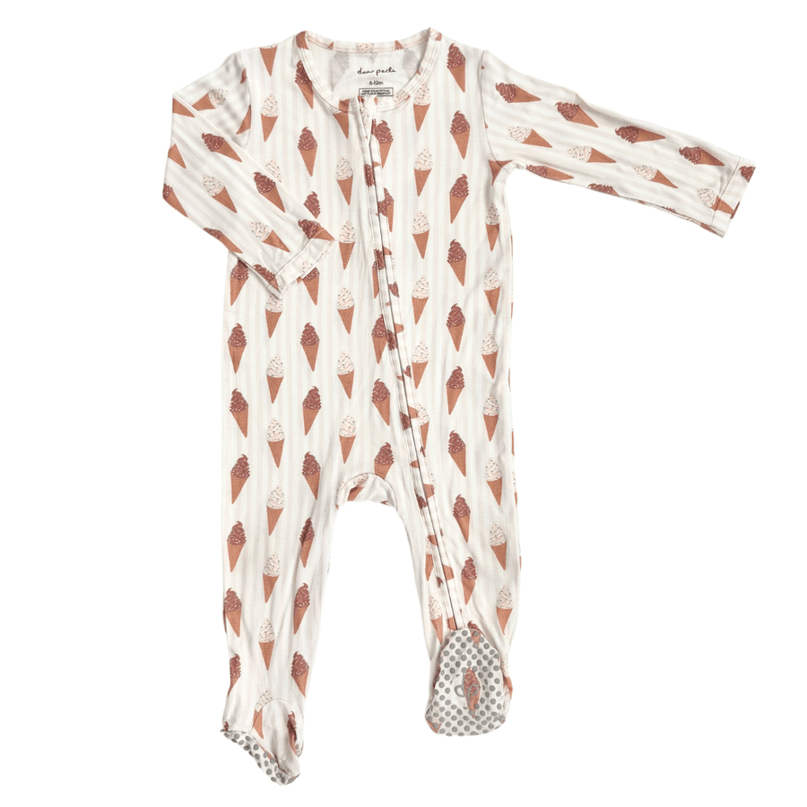 Footie Zippered One Piece in Sundae Fun Day - Dear Perli