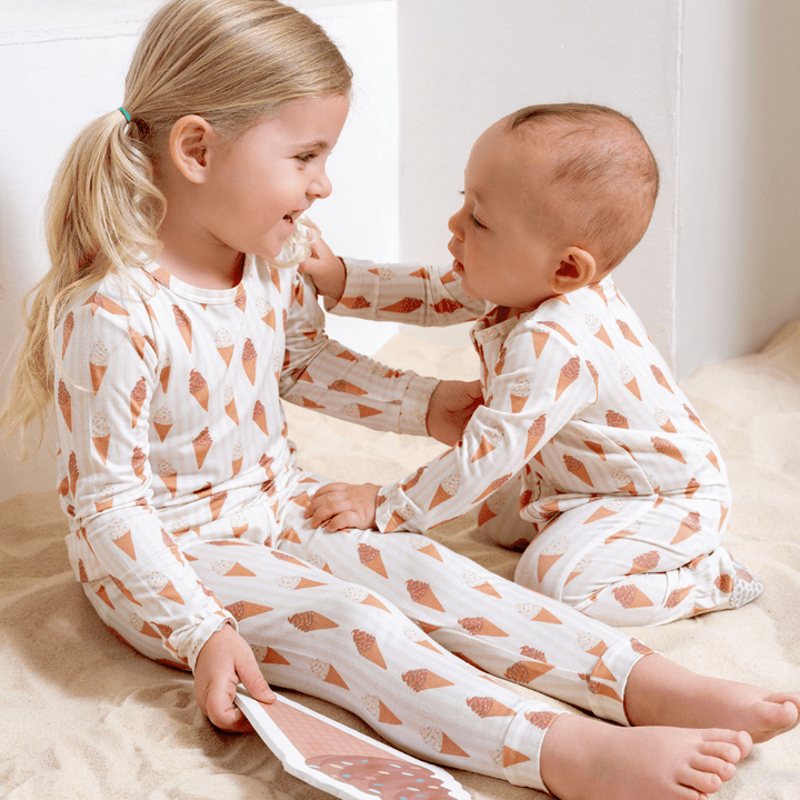 Footie Zippered One Piece in Sundae Fun Day - Dear Perli