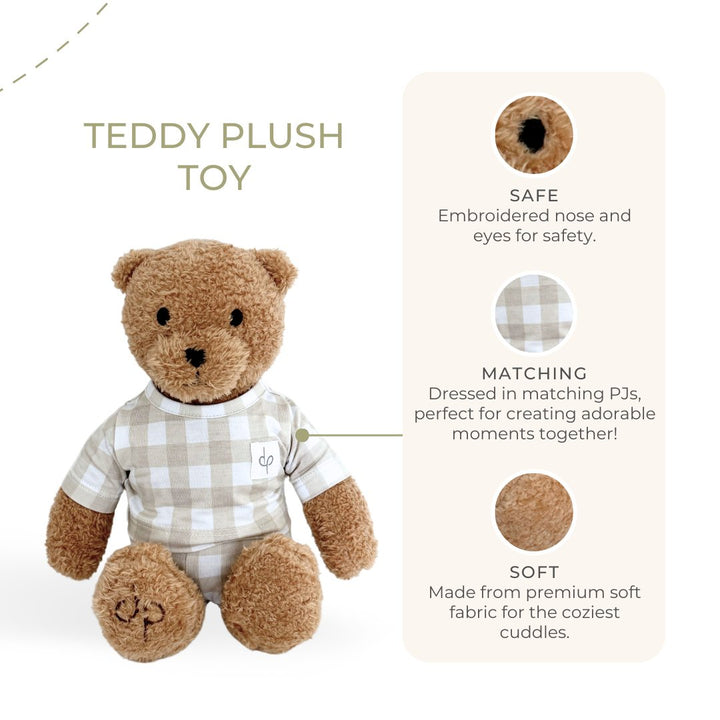 Teddy Plush Toy: Gingham - Dear Perli