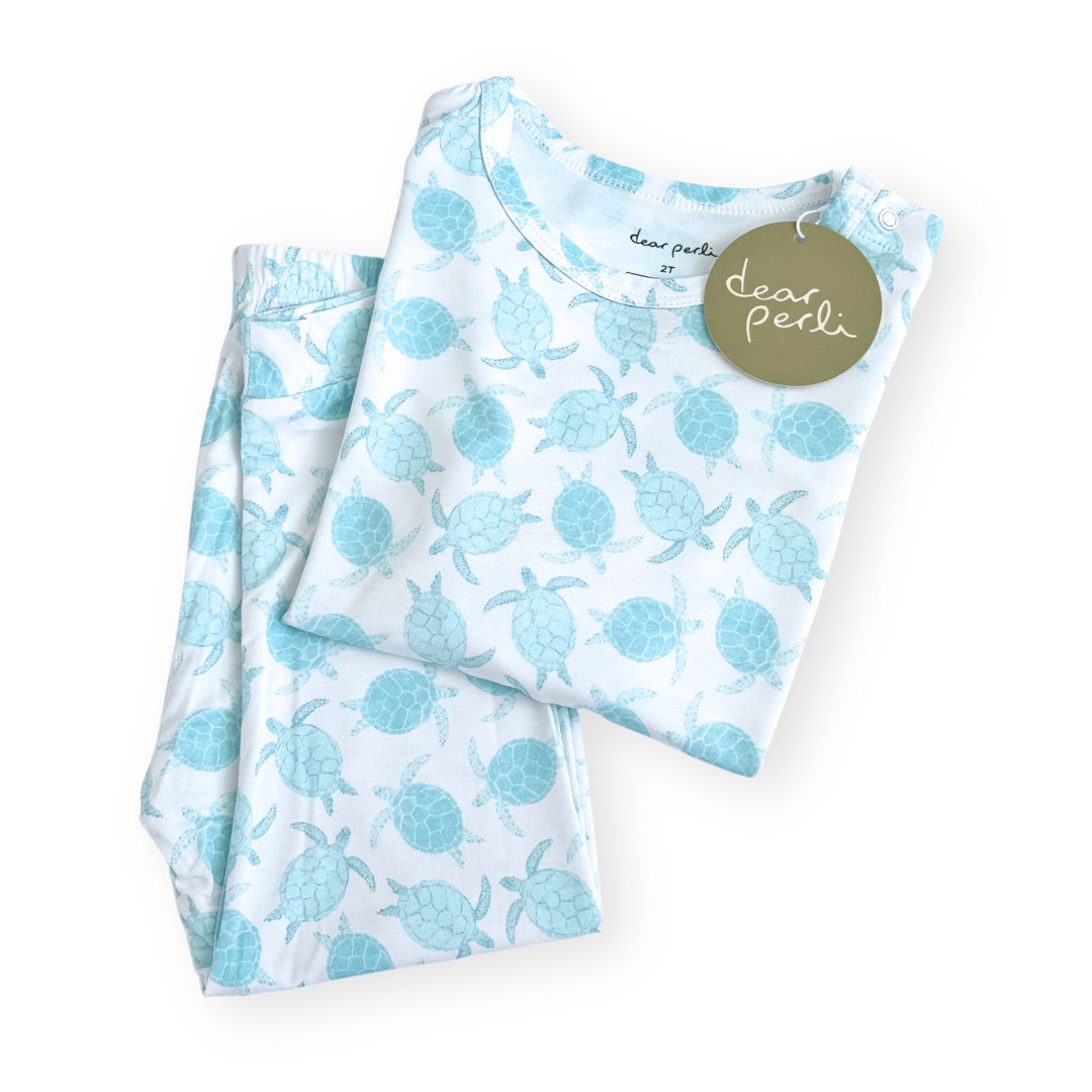 Toddler Pajama Set in Turtley Awesome - Dear Perli