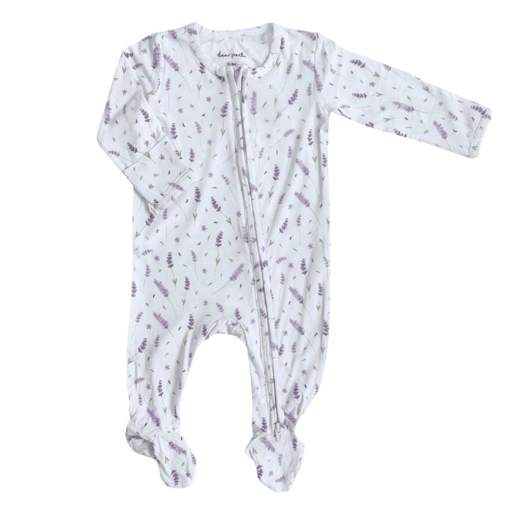 Footie Zippered One Piece in French Lavender - Dear Perli