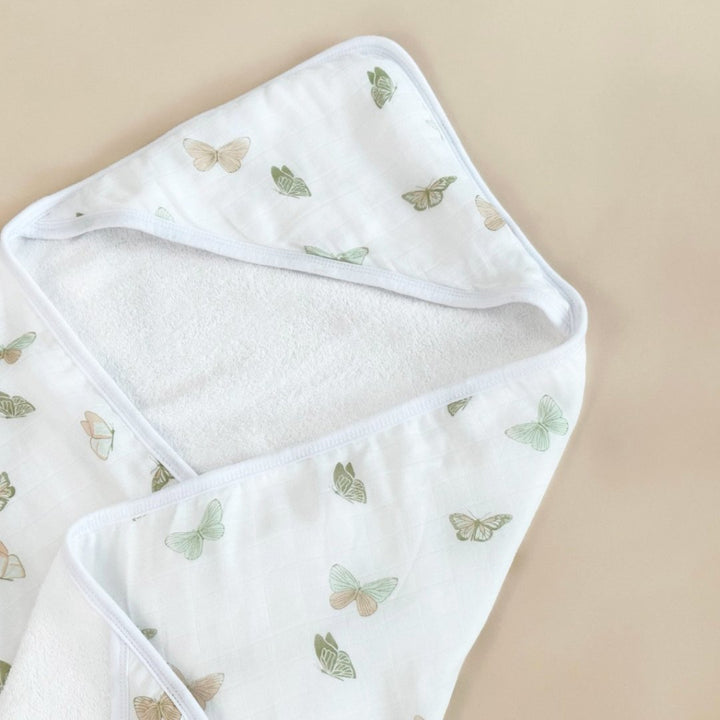 Hooded Towel- Butterflies - Bundled Baby