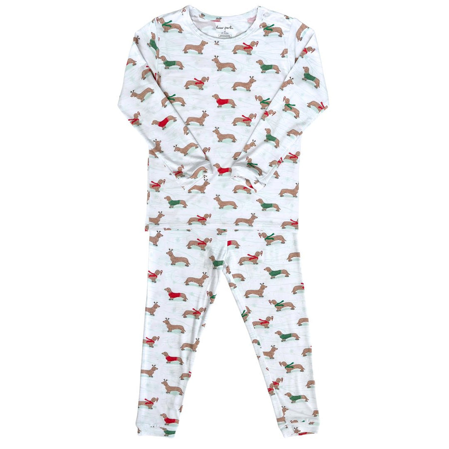 *PRE-ORDER* Toddler Pajama Set in Holiday Dogs Christmas - Dear Perli