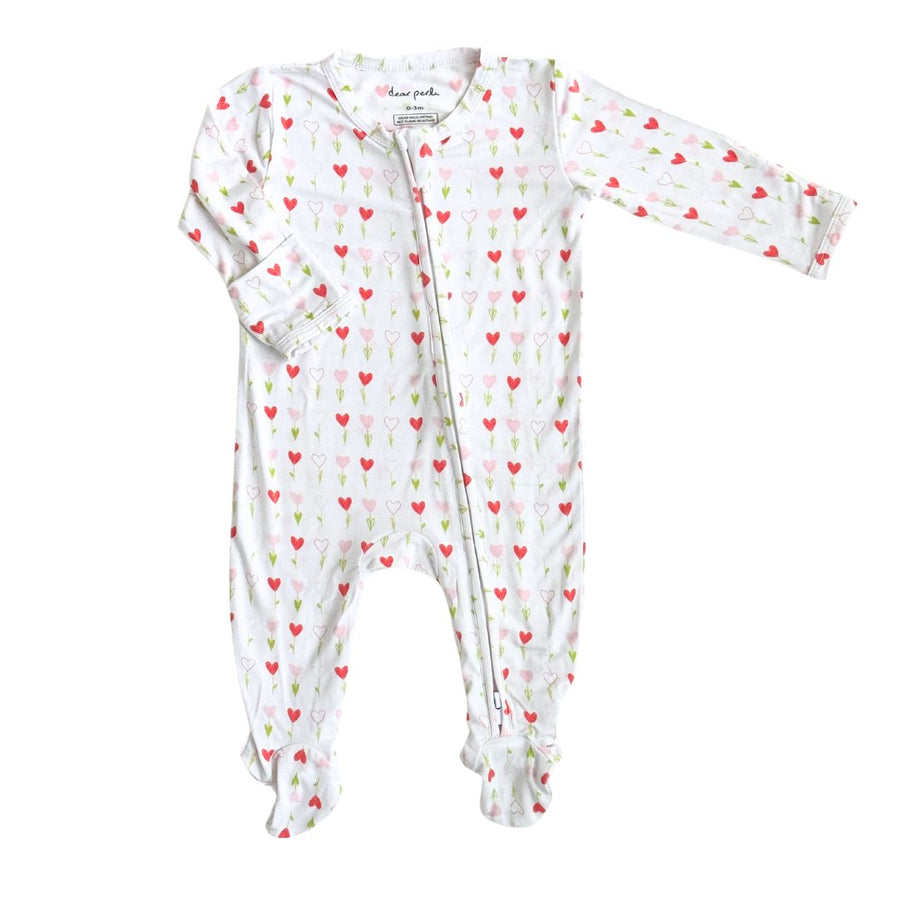 *PREORDER* Footie Zippered One Piece in Growing Love - Dear Perli