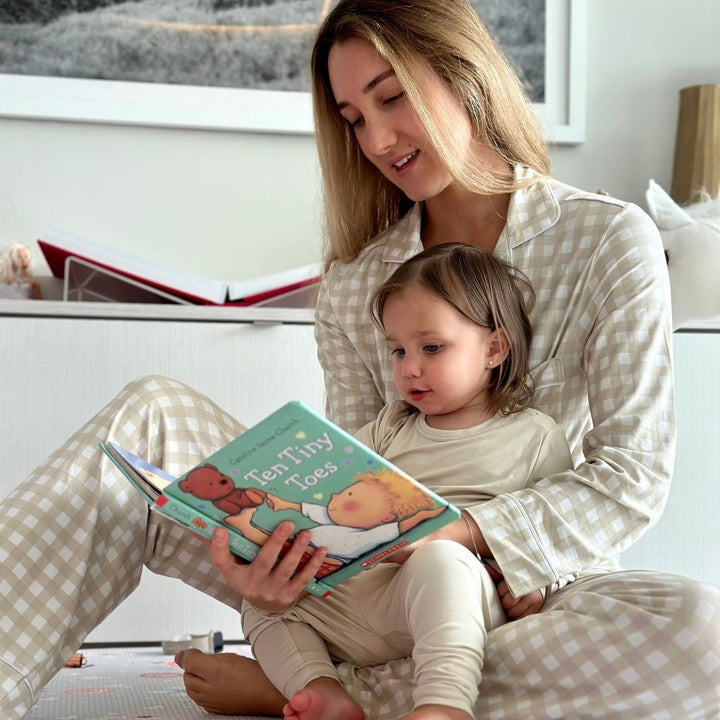 Women's Long Sleeve Pajama Set- Gingham - Dear Perli