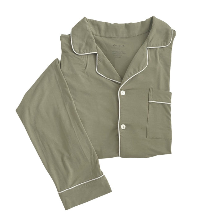 Women's Long Sleeve Pajama Set in Sage - Dear Perli