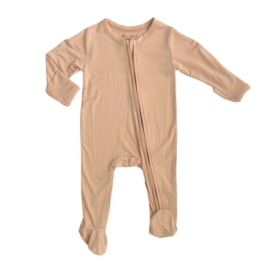 Zippered Footie in Apricot - Dear Perli