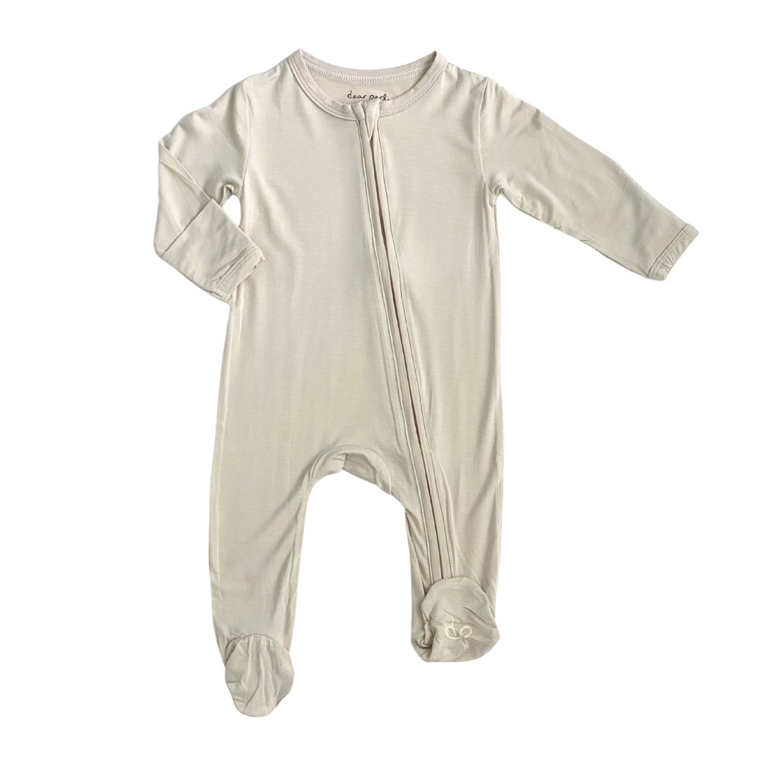 Zippered Footie in Oat - Dear Perli