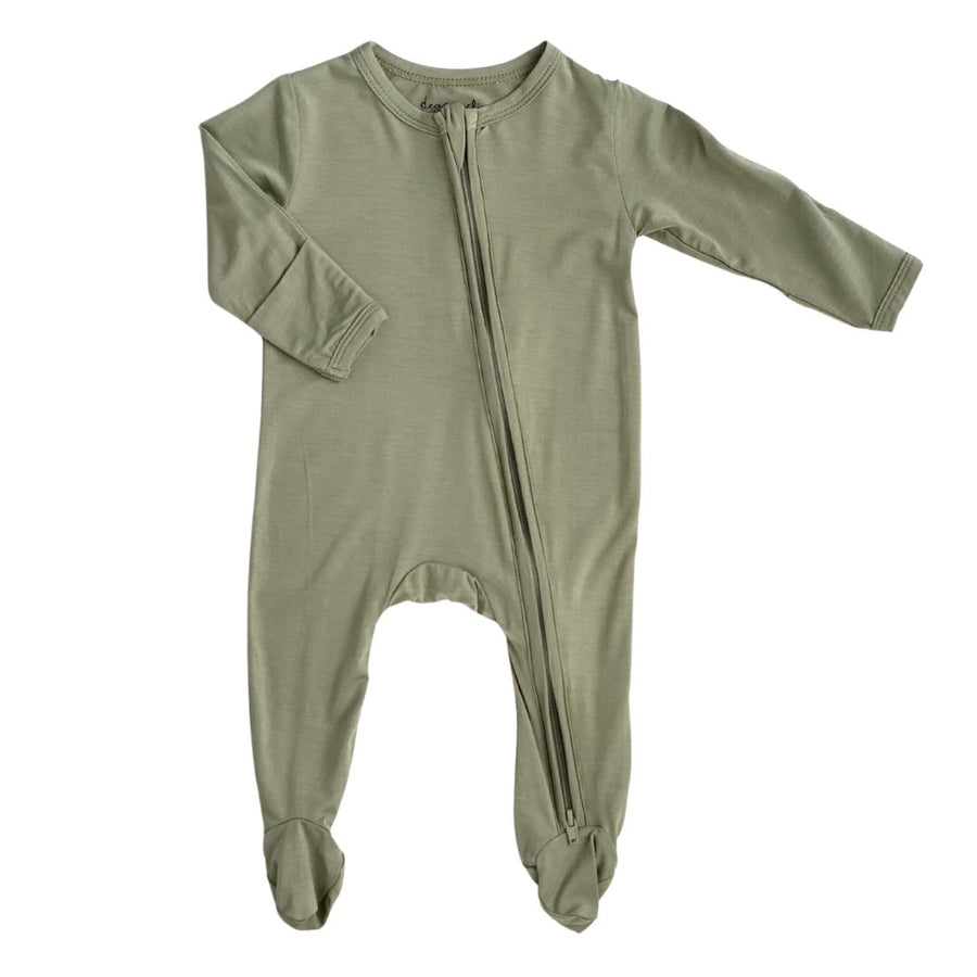 Zippered Footie in Sage - Dear Perli