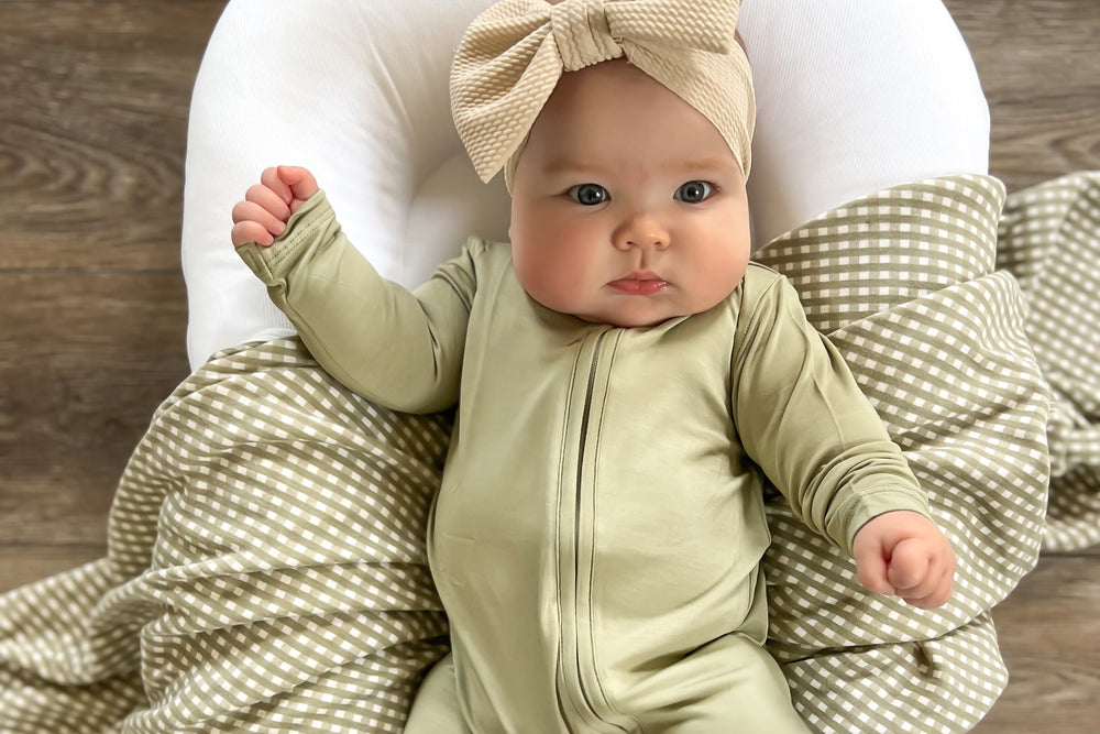 Zippered Footie in Sage - Dear Perli