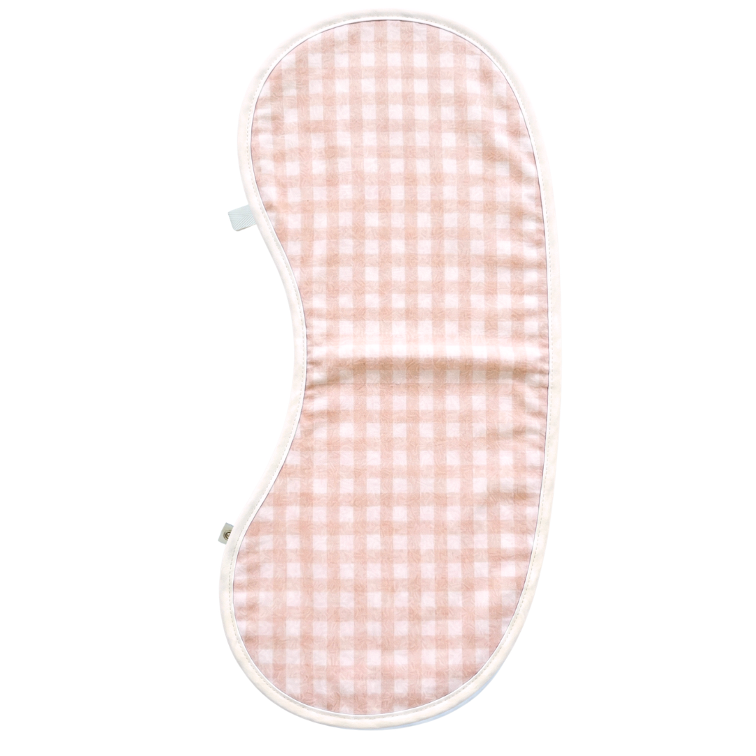 Burp Cloth Bib in Micro Gingham Petal Pink