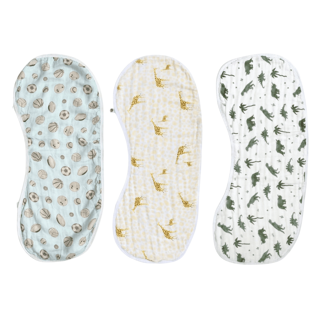 2 - in - 1 Burp Cloth Bibs | Little Adventurers Set (3 - Pack) - Dear Perli