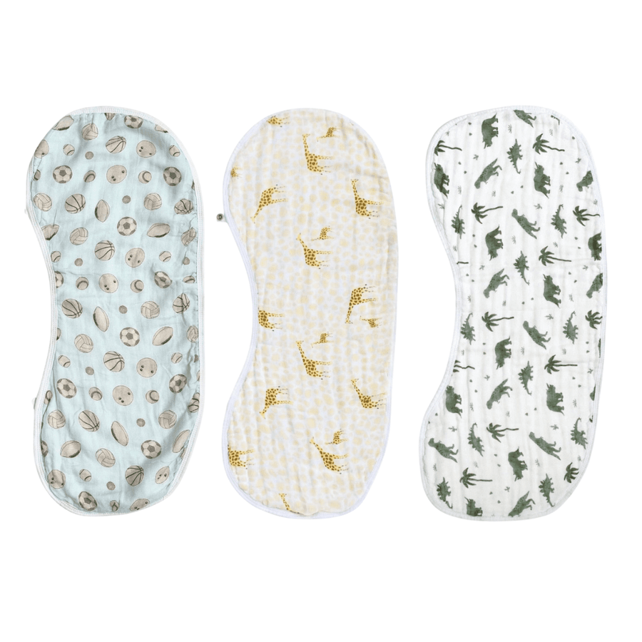 2 - in - 1 Burp Cloth Bibs | Little Adventurers Set (3 - Pack) - Dear Perli