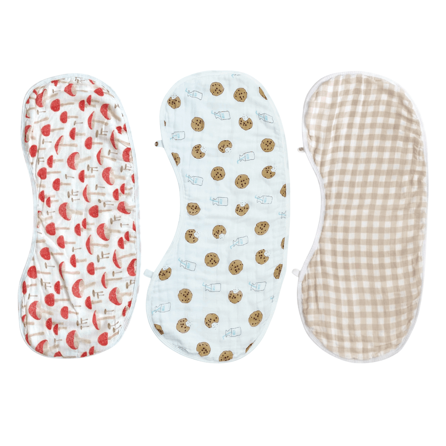 2 - in - 1 Burp Cloth Bibs | Snack Time Set (3 - Pack) - Dear Perli