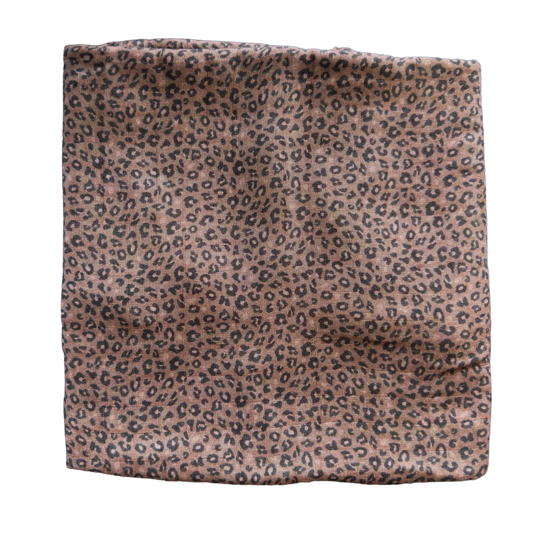 Bamboo Muslin Swaddle Blanket - Chocolate Leopard