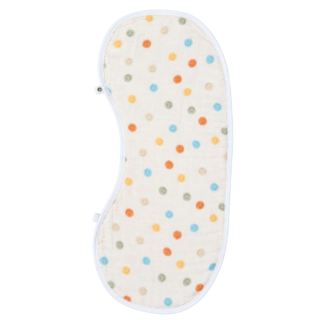 Burp Cloth Bib in Smiley Days