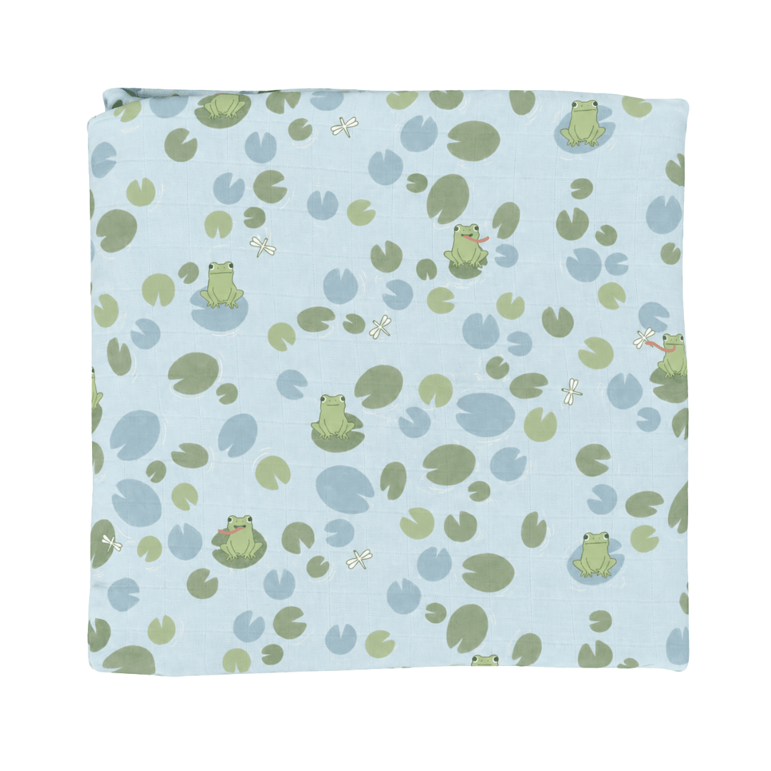 Bamboo Muslin Swaddle Blanket - Bloom By The Pond - Dear Perli