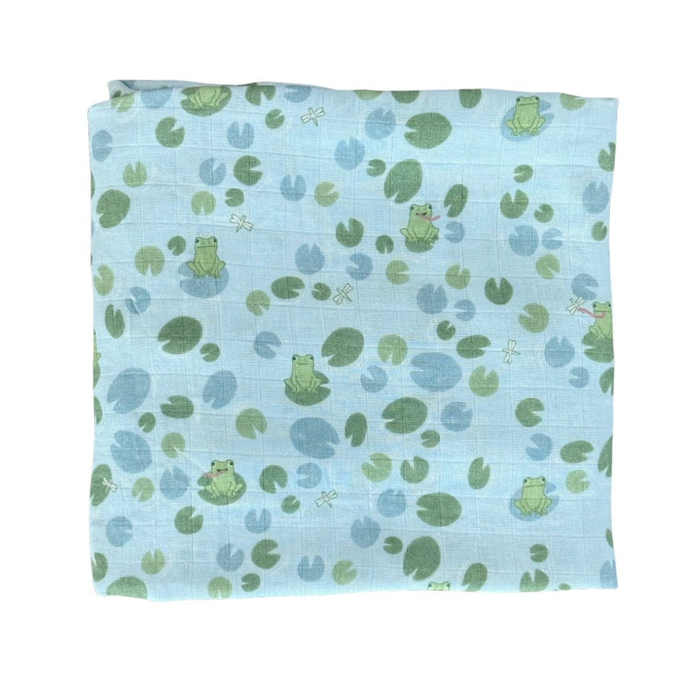 Bamboo Muslin Swaddle Blanket - Bloom By The Pond - Dear Perli