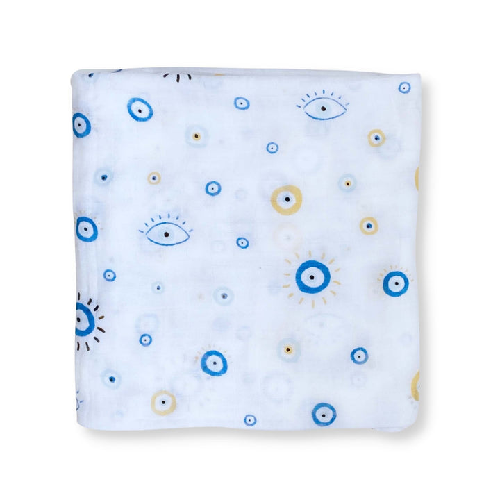 Bamboo Muslin Swaddle Blanket in Busy Bees - Dear Perli