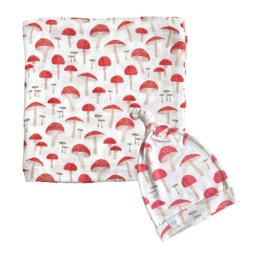 Bamboo Muslin Swaddle Blanket & Topknot Set - Into the Wild - Dear Perli