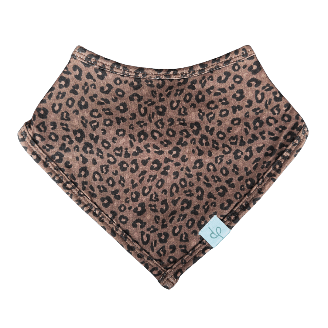 Bandana Bib in Chocolate Leopard - Dear Perli