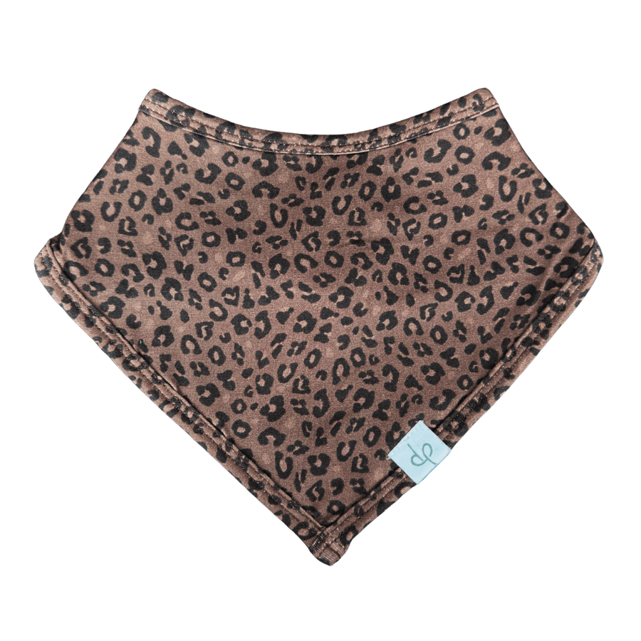 Bandana Bib in Chocolate Leopard - Dear Perli