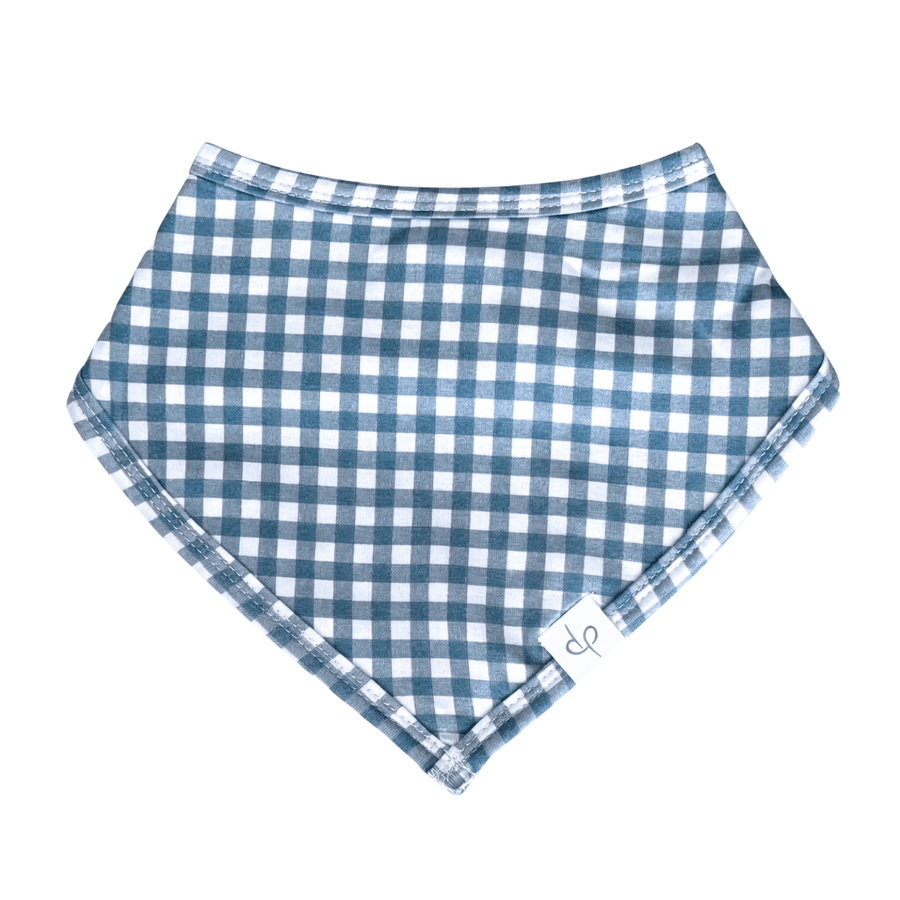 Bandana Bib in Micro Gingham Navy - Dear Perli