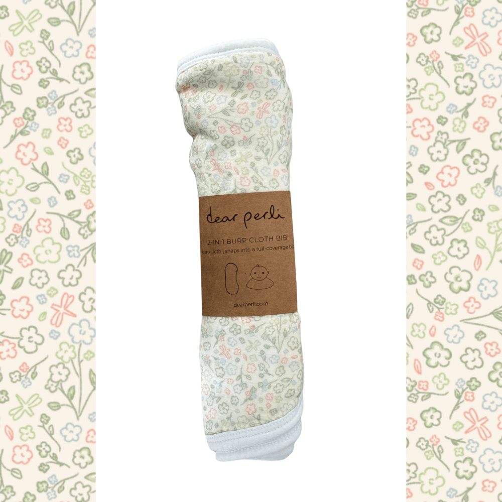 Burp Cloth Bib in Bloom By The Pond - Dear Perli