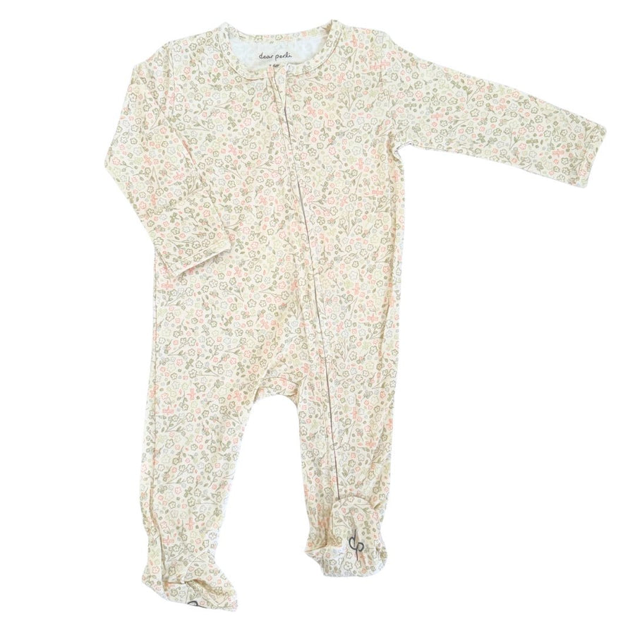 Footie Zippered One Piece in Bloom By The Pond - Dear Perli