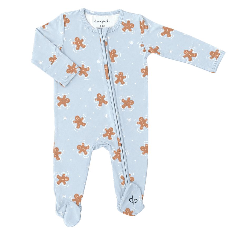Footie Zippered One Piece in Ginger Angels - Dear Perli