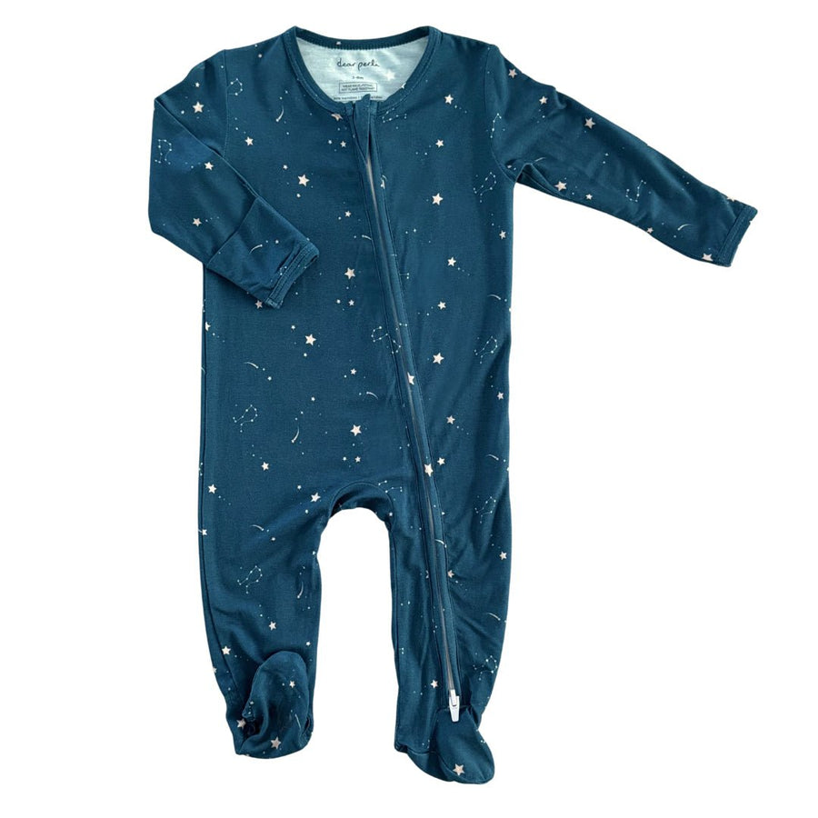 Footie Zippered One Piece in Starry Night - Dear Perli