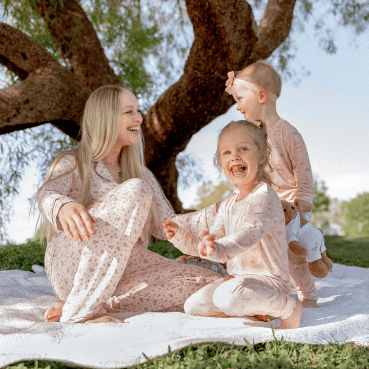 Footie Zippered One Piece in Tea Time - Dear Perli