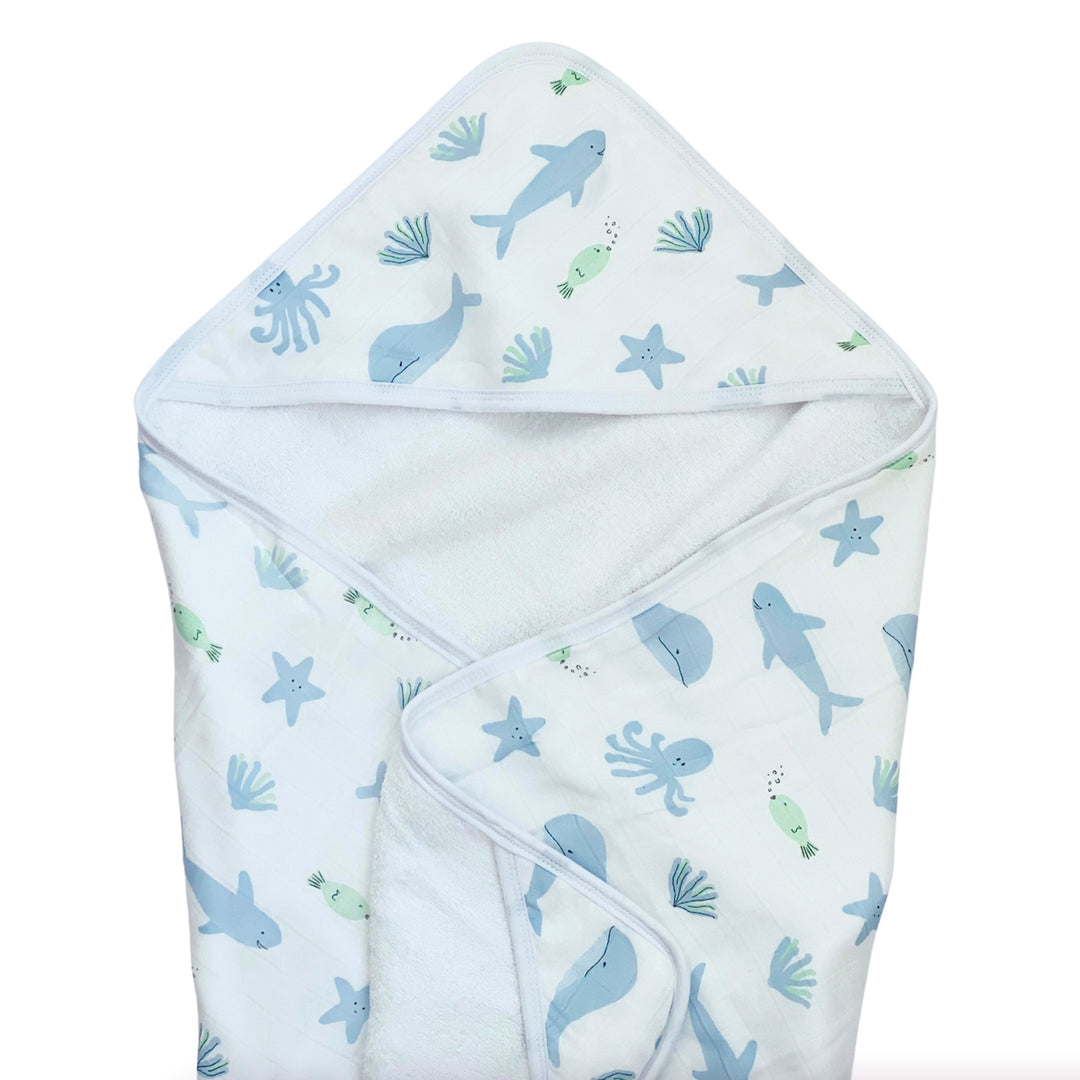 Hooded Towel in Baby Ballers - Dear Perli