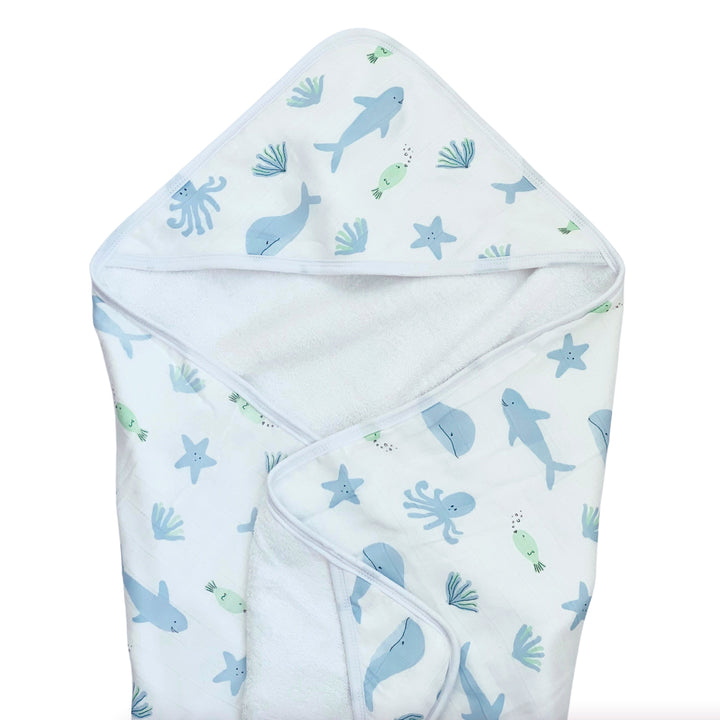 Hooded Towel in Baby Ballers - Dear Perli