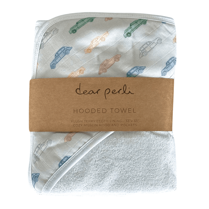 Hooded Towel in Vintage Vroom - Dear Perli