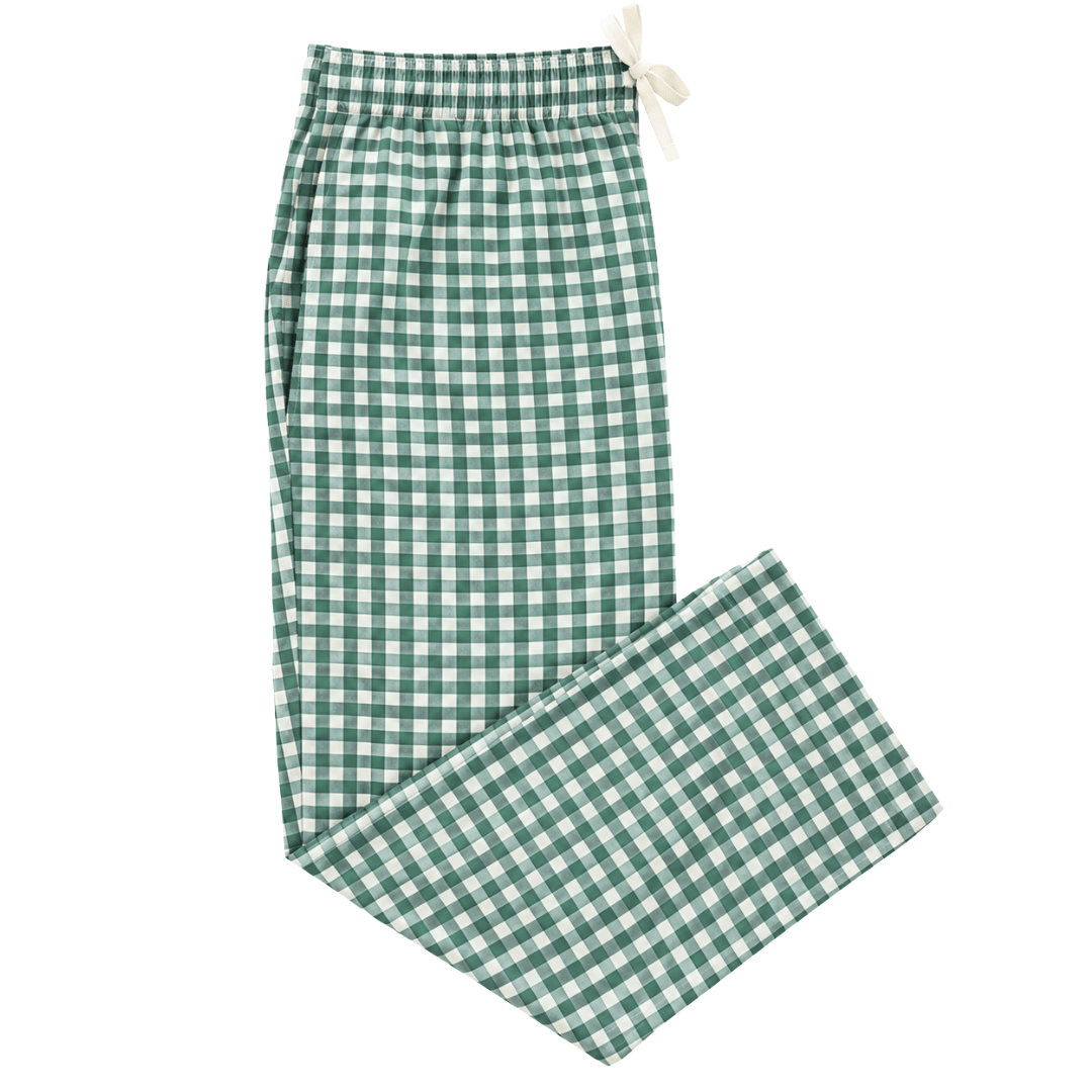 Men's Pajama Pants in Micro Gingham Pine - Dear Perli