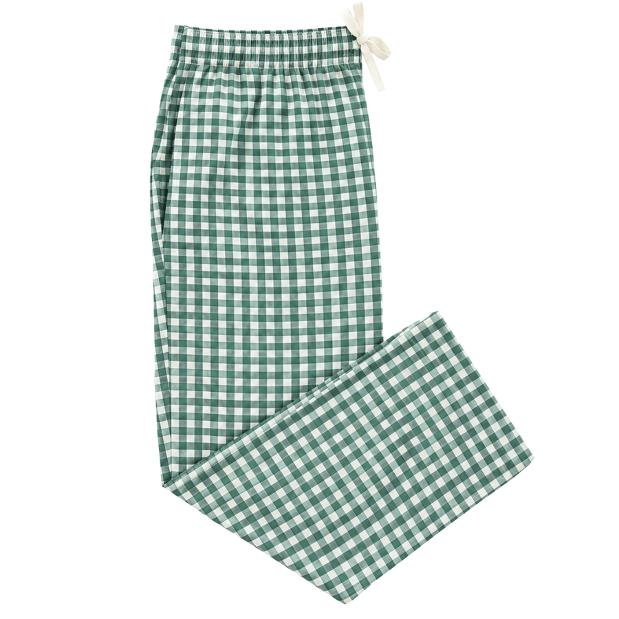 Men's Pajama Pants in Micro Gingham Pine - Dear Perli