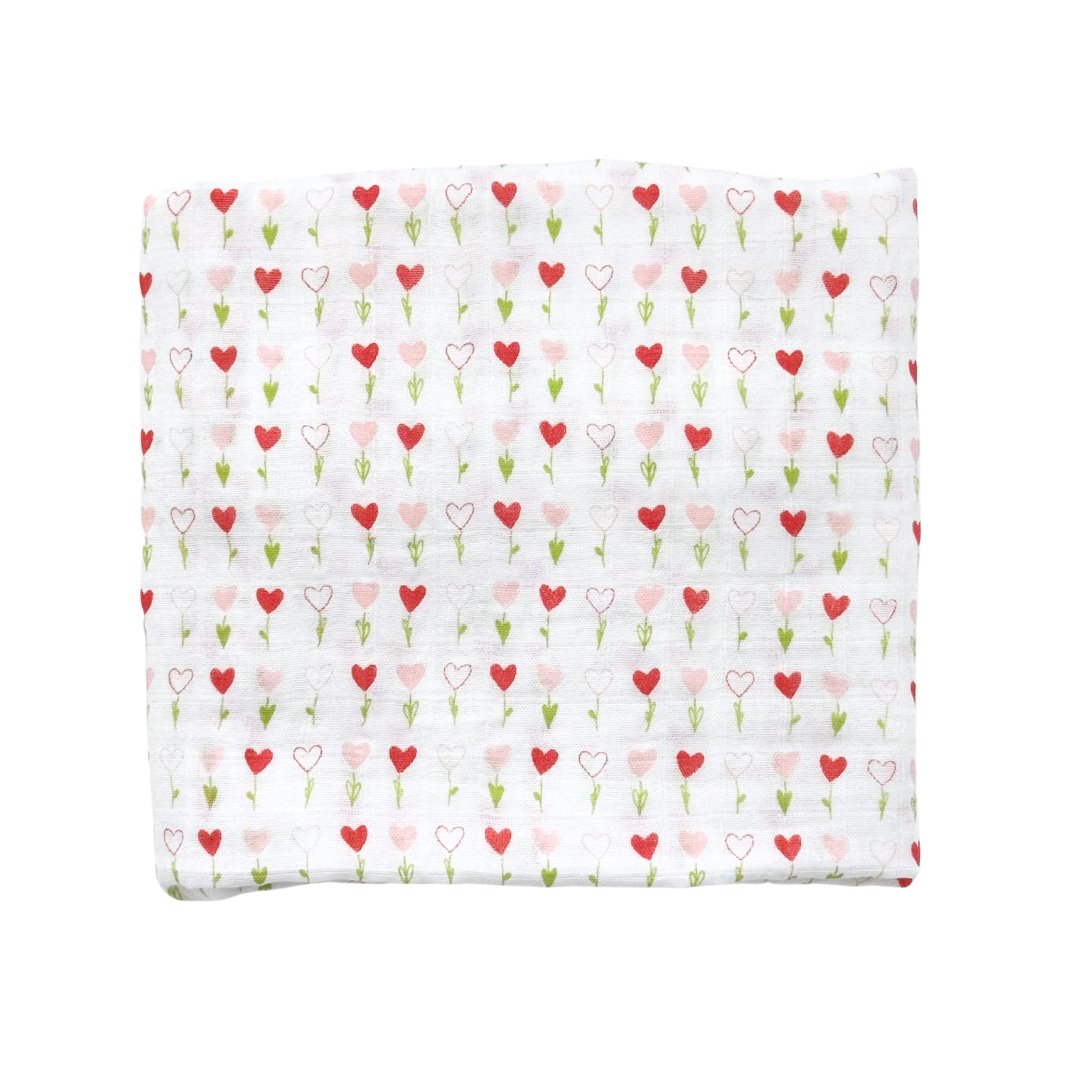 Bamboo Muslin Swaddle Blanket in Rosie Posie
