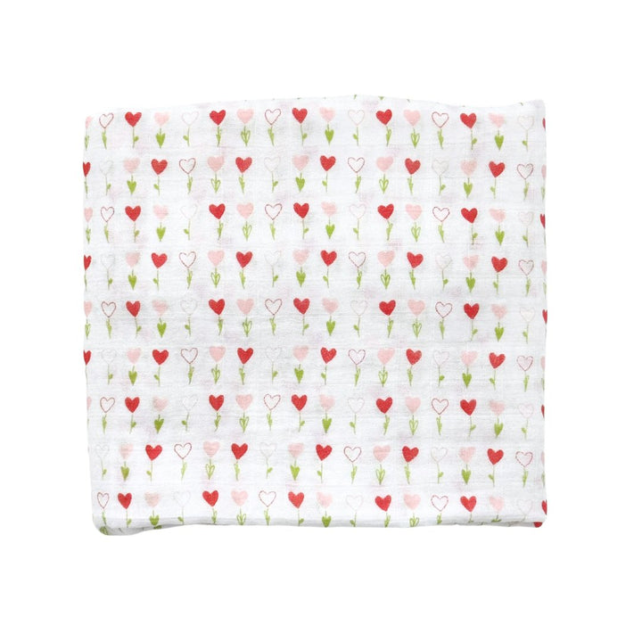 Bamboo Muslin Swaddle Blanket in Rosie Posie
