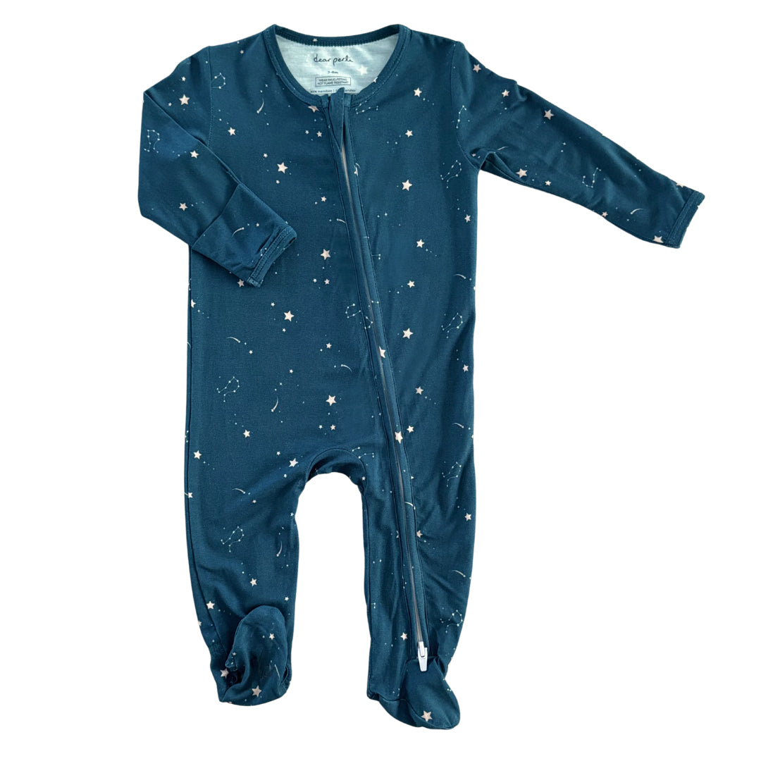 Footie Zippered One Piece in Starry Night