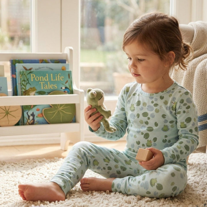 Toddler Pajama Set in Ribbits by the Pond - Dear Perli