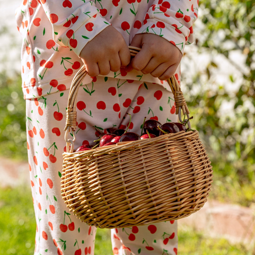 Toddler Pajama Set in Sweetheart Cherries - Dear Perli
