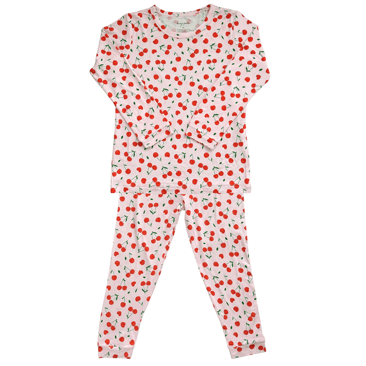 Toddler Pajama Set in Sweetheart Cherries - Dear Perli