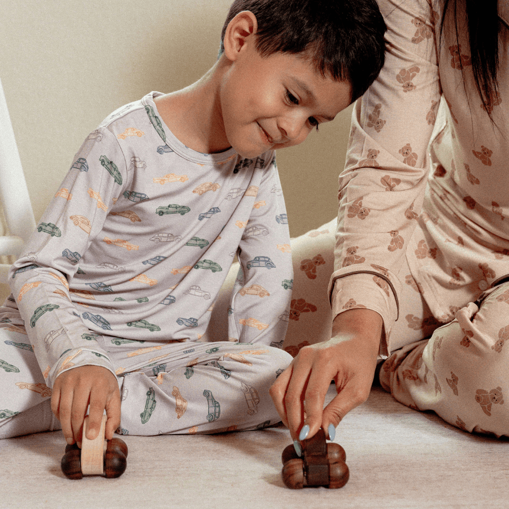 Toddler Pajama Set in Vintage Vroom - Dear Perli