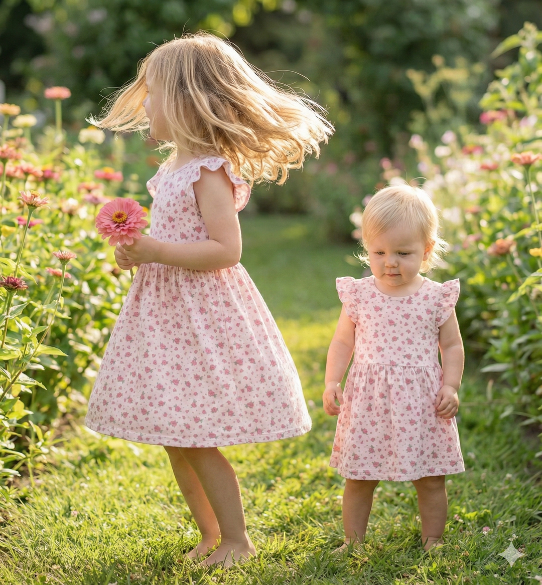 Twirl Dress in Rosie Posie - Dear Perli